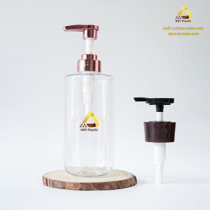 New 500ml transparent PET bottle with horizontal shoulder for cosmetic bottles, best seller