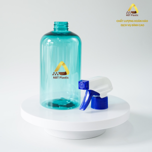 Disinfectant spray bottle, glass spray bottle, PET material, capacity 500ml, blue color