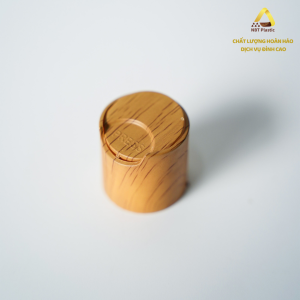 24/410 wood grain plastic flip cap for personal care products