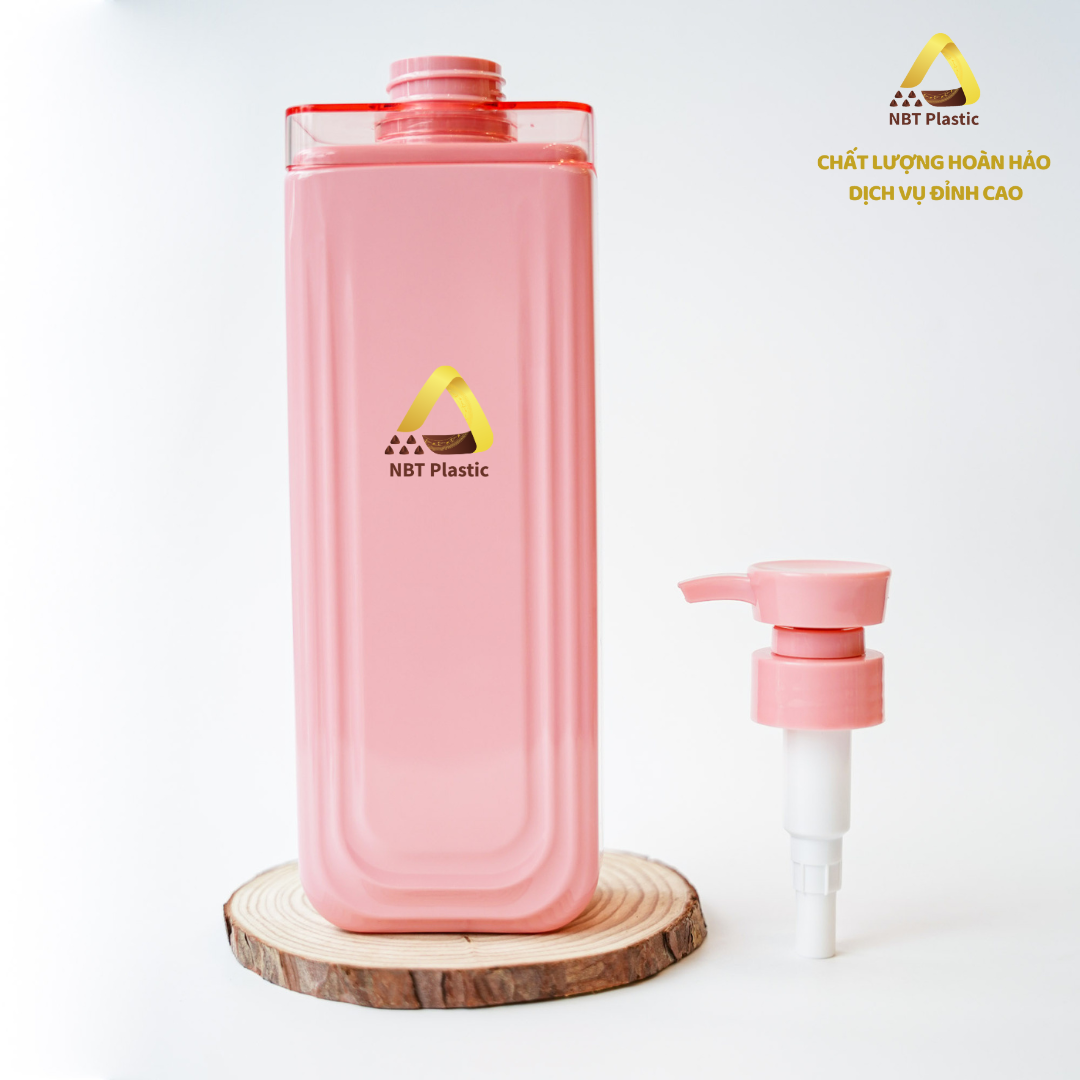 800ml rectangular PET bottle with transparent shoulder
