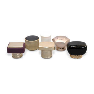 Gold plated screw cap for cosmetic bottles